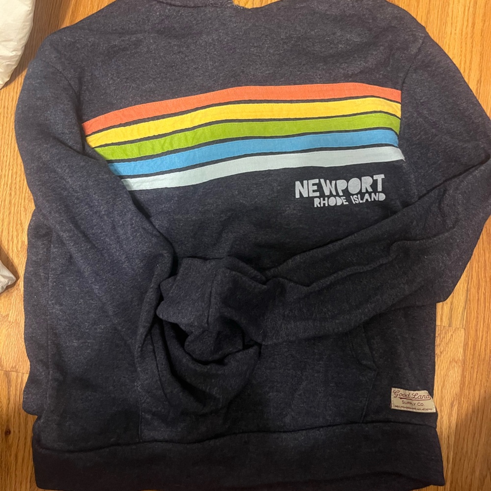 Good Lad Kids Dark Gray Rainbow Stripe Newport sweatshirt size XS